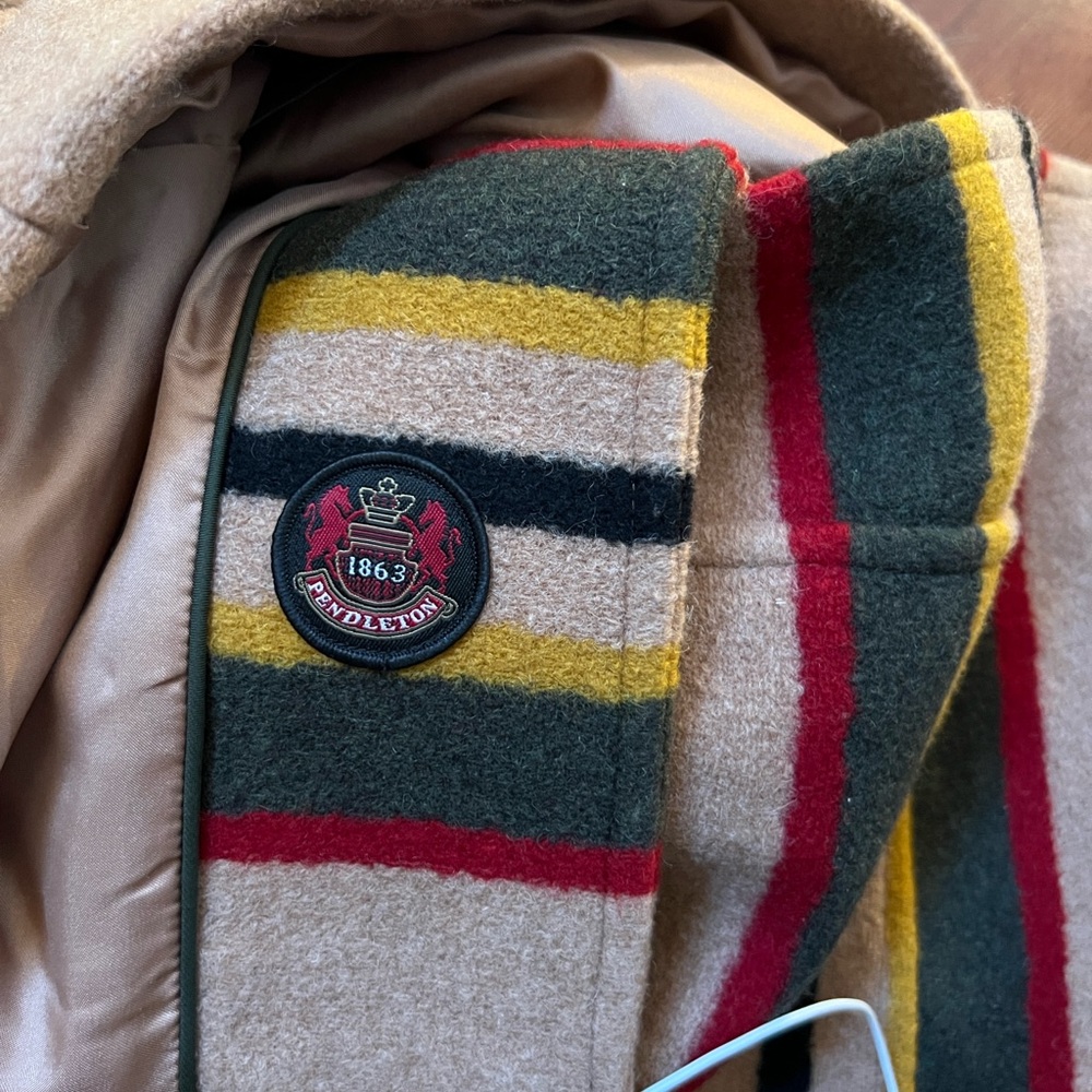 Pendleton Tan Wool Coat with Button Detail - Picture 4 of 13